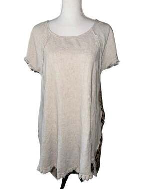 Bad Little Country Girl Dress Size M Oatmeal Animal Print